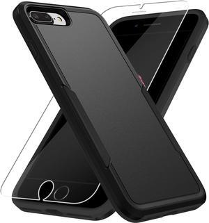 for iPhone 8 Plus Case, iPhone 7 Plus Case,with HD Screen Protector,[Military Grade Drop Tested] Heavy-Duty Tough Rugged Shockproof Protective Phone Case for iPhone 7 Plus /iPhone 8 Plus 5.5, Black