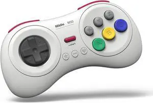 8Bitdo M30 Bluetooth Controller for Switch, Windows and Android, 6-Button Layout for SEGAs Classic Games (White)