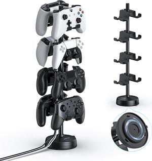Headphone Controller Storage Holder for Desk 4 Tiers with Anti-Slip Stable Suction Cup, Controller Holder, Universal Gaming Desk Accessories for PS5/PS4/Xbox Series/Xbox One/Switch Pro