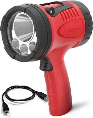 Energizer LED Portable Spotlight, Rechargeable Spotlight Flashlight for Tough Work Environments and DIY Projects, Flash Light with Micro-USB Cable Included, Pack of 1, Red