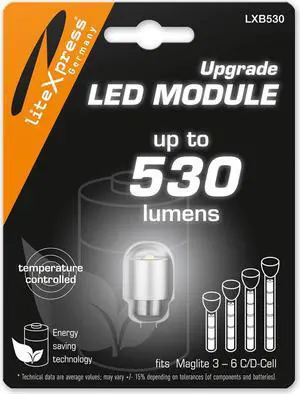 LiteXpress LXB530 LED Upgrade Module 530 Lumen for 3-6 C/D-Cell Maglite Torches