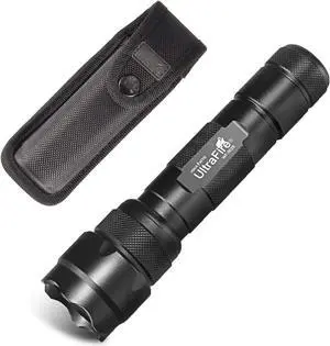 ULTRAFIRE Tactical Flashlight with Holster, 1000 Lumens Single Mode LED Flashlight with Duty Belt Holster, Bright Small EDC Flashlight with Flashlight Carry Case Pouch, WF-502B (Battery Not Included)