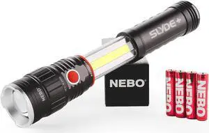 Nebo Slyde Rechargeable Flashlight with Work Light | Rechargeable Flashlight with 4 Light Modes and a Magnetic Base