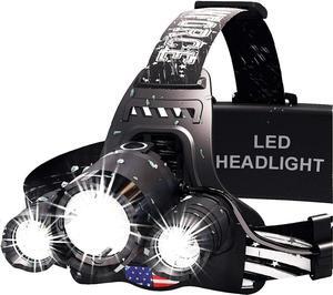 Headlamp. USB Rechargeable LED Head Lamp. Ultra Bright CREE 1080 Lumen Headlamp Flashlight + Red Light. HeadLamps for Adults Camping Outdoors & Hard Hat Light. Zoomable IPX54 Headlight