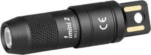IMINI 2 EDC Rechargeable Keychain Flashlight 50 Lumens Compact and Portable Mini LED Keyring Lights with Built-in Battery Ideal for Everyday Carry and Emergencies (Black)