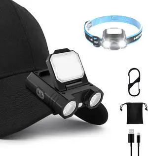 LED Hat Clip Light 400 Lumen Rechargeable Clip on Cap Lights with Motion Sensor, 180° Adjustable Hands Free Hat Flashlight Headlamp for Camping, Fishing, Hiking, Running LED Hat Clip Light 400 Lumen Rechargeable Clip on Cap Lights with Motion Sensor, 180° Adjustable Hands Free Hat Flashlight Headlamp for Camping, Fishing, Hiking, Running
