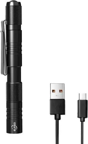 Rechargeable Zoomable LED Penlight, 3 Modes, 350 Lumens Pocket Size Clip Flashlight for Nurse, Inspection, Repair, Emergency