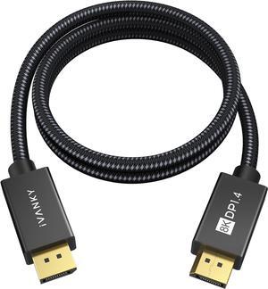 IVANKY 8K DisplayPort Cable 1.4 3ft, Short DP Cable 3.3ft, [8K@60Hz, 4K@144Hz, 1080P@240Hz], Support HBR3, 32.4Gbps, HDCP 2.2, HDR, Compatible for Gaming Monitor, TV, PC, Laptop, 3090 Graphics .etc