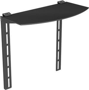 Monoprice TV Mounted Glass Shelf, Allows Above or Below TV Mounting of Blu-Ray Player, Cable Box, Game Console, Streaming Device, Soundbar, or Center Speaker (Max 22 lbs, VESA 400x300) Black