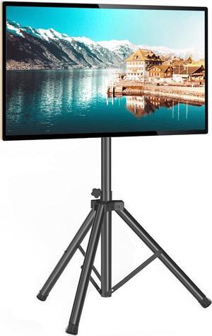 Portable TV Tripod Stand Tilt Mount for 32-70 inch LED LCD OLED Flat Screen TVs/Monitors, Height Adjustable Foldable Mount Stand, Black Floor Display Stand with Max VESA 600x400mm
