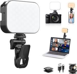 ULANZI VL100X Selfie Light, LED Video Camera Light, Portable Clip on Light Panel for Camera/Phone/Laptop/Tablet/Computer, 2000mAh, 2500-6500k Rechargeable Fill Light for Picture/TikTok/Makeup/Vlog