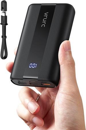 Small Power Bank 20000mAh, VRURC 22.5W PD & QC 3.0 Fast Charging USB C Portable Charger, 4 Output 3 Input Compact Battery Pack, LED Display External Phone Battery Compatible with Smart Devices