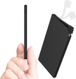 TNTOR Portable Power Charger Ultra Thin Power Bank Built in Cable 5000mAh Wallet & Pocket Size [only 0.24 inch] Slim Compact External Battery Charger Compatible with iPhone