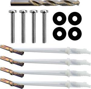 Steel Stud TV Mounting Kit for Tilt & Low Profile TV Mounts - Includes 4 Snaptoggle Anchors, Drill Bit and TV Mount Hardware