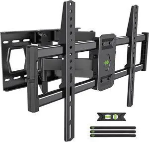 USX MOUNT Full Motion TV Wall Mount for 37-86 Inch Flat Screen LED TV up to 132 lbs, Dual Articulating Arms Swivel TV Mount, Tool-Free Tilt TV Bracket Max VESA 600x400mm, for 8/12/16 Inch Wood Studs