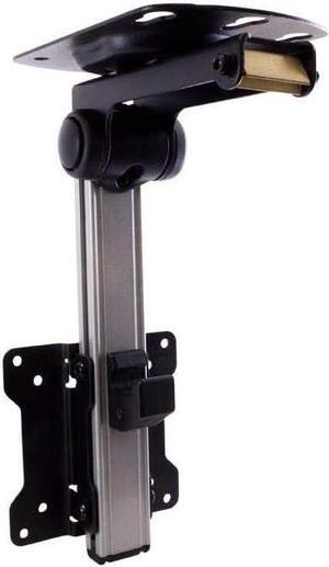 Monoprice 116122 Under Cabinet Tilt TV Wall Mount Bracket - For TVs Up to 27in Max Weight 44lbs VESA Patterns Up to 100x100 Silver