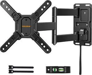 Perlegear Lockable RV TV Mount for 1342 inch TVs up to 44 lbs, Full Motion RV TV Wall Mount with Swivel, Tilt, Pull Cord Lock, RV TV Mount for Camper, RV, Motorhome, Max VESA 200x200mm, PGLRVF2