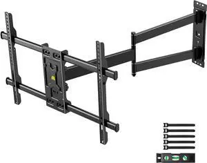 FORGING MOUNT Corner TV Wall Mount Long Arm TV Mount Bracket for 32"-75" TVs-Easy to Install Single Stud Design- 33" of Smooth Extension Plus Swivel,Tilt,Max VESA 600X400mm,Holds 100lbs