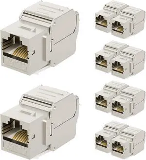 iwillink 10 Packs RJ45 Shielded cat6A Keystone Jack, 180 Degree Toolless Zinc-Alloy Housing Keystone Jack