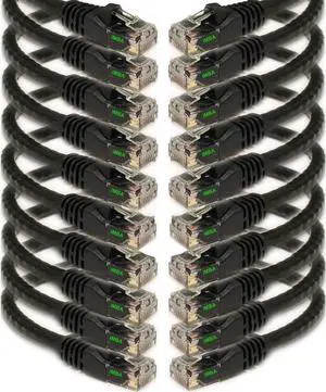 iMBAPrice 3' Cat5e Network Ethernet Patch Cable, 10 Pack, Black (IMBA-CAT5-03BK-10PK)
