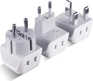 Ceptics Complete European Travel Adapter Set - 2 In 1 Usa to Europe, Germany, England, Spain, Italy, Iceland, France, (Type G, E/F, Type C) - 3 Pack, Safe Grounded Perfect for Cell Phones, Laptops Ceptics Complete European Travel Adapter Set - 2 In 1 Usa to Europe, Germany, England, Spain, Italy, Iceland, France, (Type G, E/F, Type C) - 3 Pack, Safe Grounded Perfect for Cell Phones, Laptops