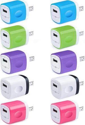USB Charger Plug,Fast Charging Block,1A USB Cube 10Pack Wall Outlet Adapter Compatible iPhone 14/13 Pro Max/12/11/X/SE/8, Samsung Galaxy S23 Ultra/A14 5G/A13/S21 FE/Z Fold4/A23/A04S/A03S,Pixel 7 Pro/6