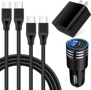 Type C Super Fast Charger Block Box Car Charger+6ft Android Charger USB C to C Cable Fast Charging for iPhone 15 Samsung Galaxy S24/A14/A54/S23 FE/S23+/S23 Ultra/A53 5G/S22/A13/A03S/S21S20/A12/A32