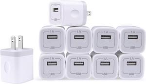 Charging Block for iPhone Charger Box USB Cube NonoUV 10Pack Single Port Wall Charger 1A5V USB Outlet Plug Adapter Power Bricks for iPhone 15 14 13 12 11 Pro SE XR XS X 8 7 6 Plus iPad Samsung