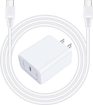 Pixel 8 7a Fast Charger for Google Pixel 9 Pro XL 8a 8 Pro 7a 7 6a 6 5a 5 4a 4 XL 3a 3 2,20W Fast USB C Wall Charger PD Power Adapter with 6ft Type C to C Cable for Samsung Galaxy S25 S24 S23 S22 A53