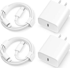 iPhone 14 13 12 11 Super Fast Charger 2Pack cargador 20W Rapid USB C Wall Charger Block with 6FT Fast Charging Cable Compatible with iPhone 14 Pro MaxProPlusMiniiPad