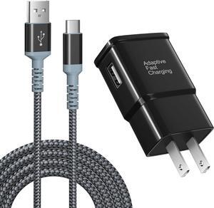 Adaptive Fast Charging Wall Charger with USB C Cable 10Ft, Excgood Fast Charger Power Adapter USB Type C Cable Fast Charging Compatible with Galaxy S25 S24 S23 S22 S21 S8 S9 S10 A15 A03s Android Phone