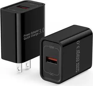 Quick Charge 3.0 Adaptive Fast Wall Charger Block 18W QC Fast Charging 3.0 USB Charger Adapter for Samsung Galaxy S24 S23 A15 A54 A14 A53 S22 Ultra S21 FE S20 Note 20 10 9 8 Z Flip 5 4 3 S10 S9 S8 A13