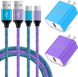 Quick Charge 3.0 Fast Charger Type C Wall Charger Block Plug +6FT Android Phone Charger C Cable for Samsung Galaxy S24 S23 S22 Ultra S21 FE S20 S10 S9 S8 Note 20 A15 A54 A14 A53 A12 A13 A03S A23 A32