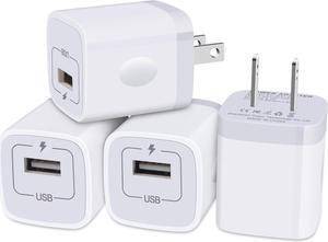 iPhone Charger Block Plug in Phone Charger 4Pack Single Port USB Wall Charger Fast Charging Adapter Cube Box for iPhone 16 15 14 13 SE(2020) 12/11pro/XS/XS Max  Galaxy S24/S23/S22 LG