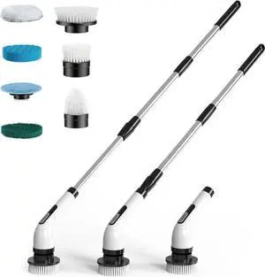 Electric Spin Scrubber for Cleaning Bathroom: Cordless Power Shower Scrubber - Electric Cleaning Brush for Tile Tub