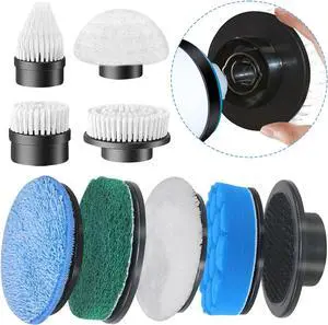 GOSLMYY Replaceable Brush Heads Set, 9 Pack Brush Heads for Electric Spin Scrubber, Cordless Spin Scrubber Brush for All Brands of ANS-8051A&ANS-8050 Electric Cleaning Brush, for Bathroom, Kitchen