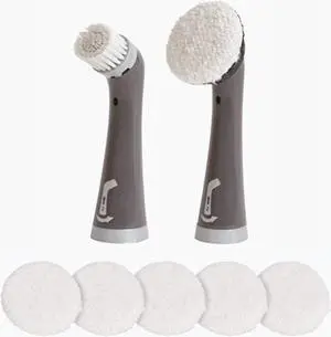 Rubbermaid Reveal Power Scrubber Attachable Soft Bristle & Velcro Head with 6 Microfiber Pads, for Cordless Electric Battery Powered Scrub Brush, Ideal for Shoes/Sneakers/Car Trim/Tires/Furniture