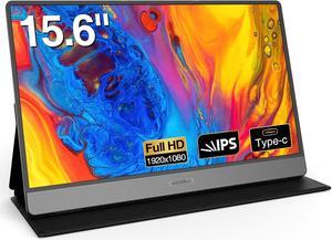 Portable Monitor 15.6 Inch 1080P FHD Portable Laptop Monitor IPS Second Screen USB-C HDMI Travel Monitor w/Protective Cover & Dual Speakers 15B1