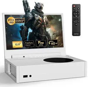 12.5" Portable Gaming Monitor for Xbox Series S (not Included), 1080P Full HD Display with IPS Screen Dual HDMI 2, Support HDR Freesync 3 Game Modes, for Travel Outdoor Indoor Use