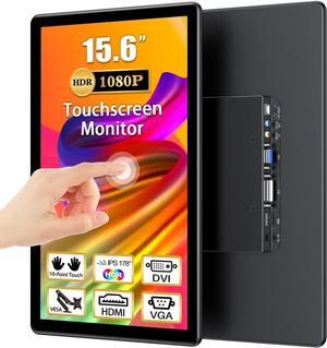 Touchscreen Monitor 15.6 inch-Usparkle FHD1920×1080P IPS HDR 60Hz Touch Screen Monitor,HDMI VGA DVI Touch Monitor With 10-Point Multi-Touch, VESA Monitor With Speakers, Touchscreen For Laptop|Mini PC
