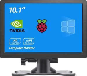 HMTECH 10.1 Inch HDMI Monitor 1280X800 Portable HD VGA Monitor LCD IPS Screen w/Dual-Speaker for Raspberry pi/PC/Laptop/TV/Camera/Gaming