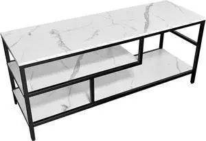 AT-VALY 3-Tier TV Stand Media Console Table with Open Shelving Storage for Living Room Bedroom 47inch for up to 55" TV