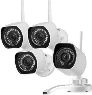 Zmodo Outdoor Security Cameras Wifi - 1080p Full HD Surveillance Cameras for Home Security with Night Vision, IP 66 Weatherproof, Plug-In, Motion Detection, 4 Pack