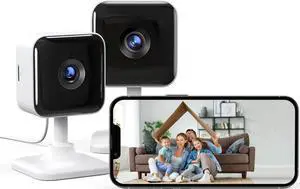 GNCC Indoor Security Camera, 2 Packs 1080P Camera for Home Security Wi-Fi Camera, Motion/Sound Detection, Night Vision, 2-Way Audio, Real-Time Alert, Cloud & SD Card Storage, 2.4G WiFi Only