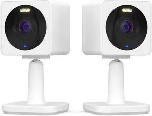 WYZE Cam OG Indoor/Outdoor 1080p WI-Fi Smart Home Security Camera with Color Night Vision, Built-in Spotlight, Motion Detection, 2-Way Audio, Compatible with Alexa & Google Assistant, White (2-Pack)