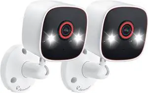 Jennov 2K Home Security Cameras for Indoor/Outdoor - 2.4 Ghz WiFi Camera for Baby, Pet Dog Camera with Phone App, Color Night Vision, AI Motion Detection, 2-Way Audio, Compatible with Alexa - 2 Pack