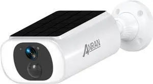 ANRAN Solar Security Cameras Wireless Outdoor, 2K WiFi Surveillance Outdoor Camera for Home Security with Embedded Solar Panel, Color Night Vision, 2-Way Talk, IP67 Waterproof, Work with Alexa