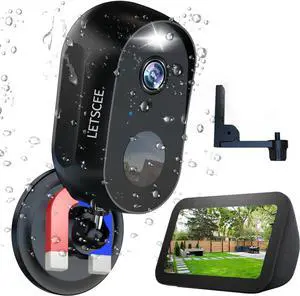 Security Cameras Wireless Outdoor or Indoor,Alexa Cameras for Home Security Outside with Night Vision,2-Way Audio,Motion Detection,SD/Cloud Storage,Motion Zone,IP65 Weatherproof