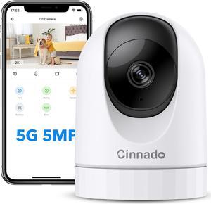 5MP Security Camera Indoor-5G/2.4G Dual WiFi Cameras for Home Security with Audio and Video Ideal for Pet/Nanny/Baby Monitor, 360 Auto Tracking, SD/Cloud Storage, Support Alexa/Google Home, D1