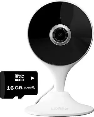Lorex 2K Indoor WiFi Security Camera for Home, Pet Cam, Baby Cam - Mobile App, IR Night Vision, Person Detection & 2 Way Talk - Free 16GB Micro SD